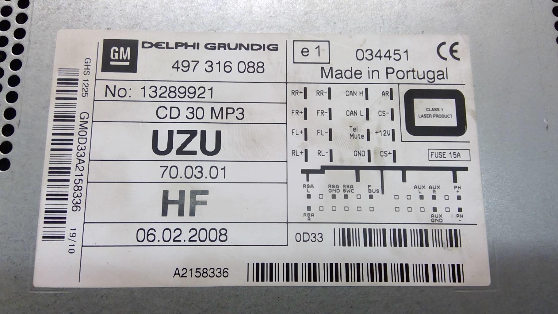 Autoradio OPEL CORSA D PHASE 1 Essence - 1