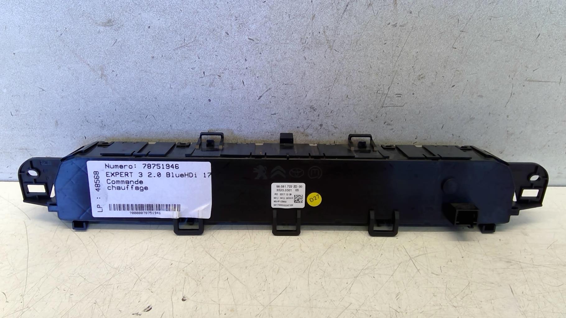 Commande chauffage PEUGEOT EXPERT 3 PHASE 1 Diesel - 1