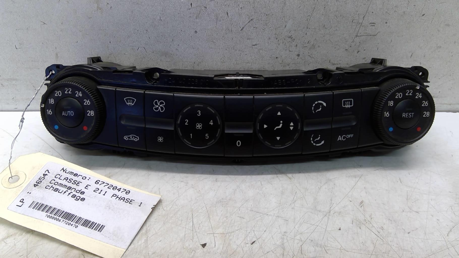 Commande chauffage MERCEDES CLASSE E 211 PHASE 1 Diesel - 1