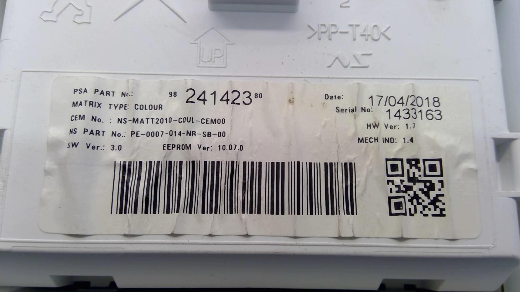 Compteur PEUGEOT 2008 1 PHASE 2 Essence - 1