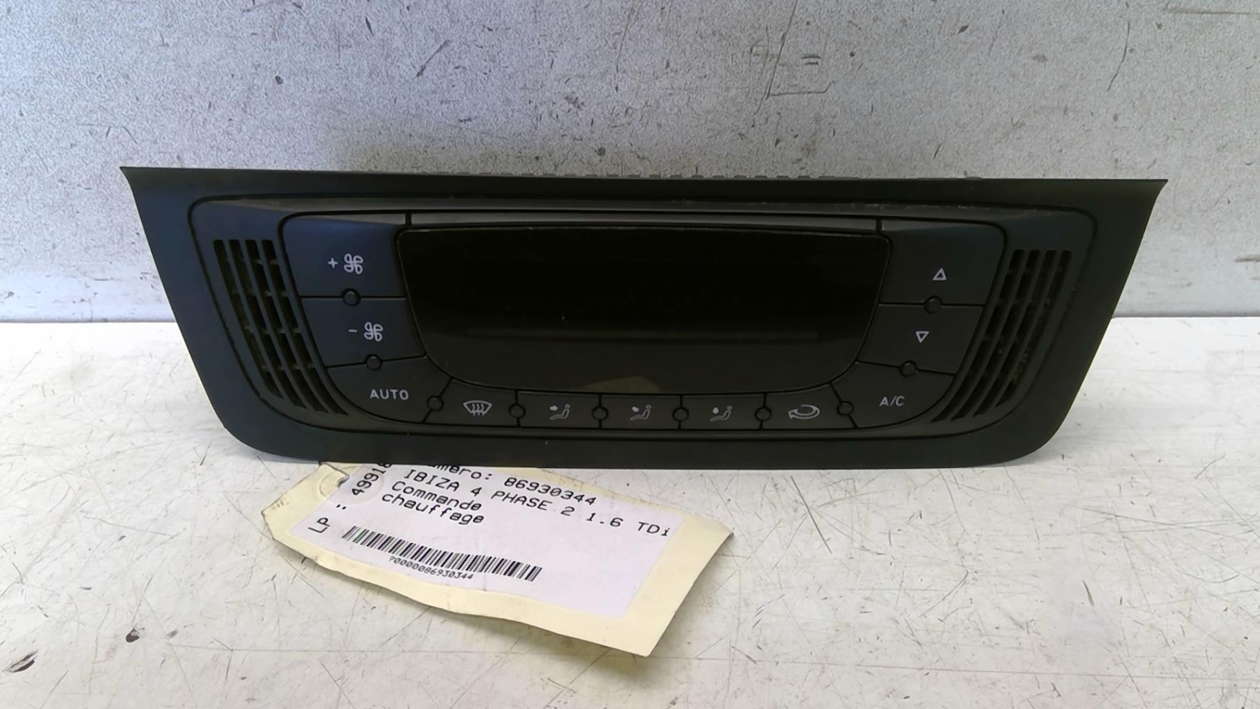 Commande chauffage SEAT IBIZA 4 PHASE 2 Diesel - 1