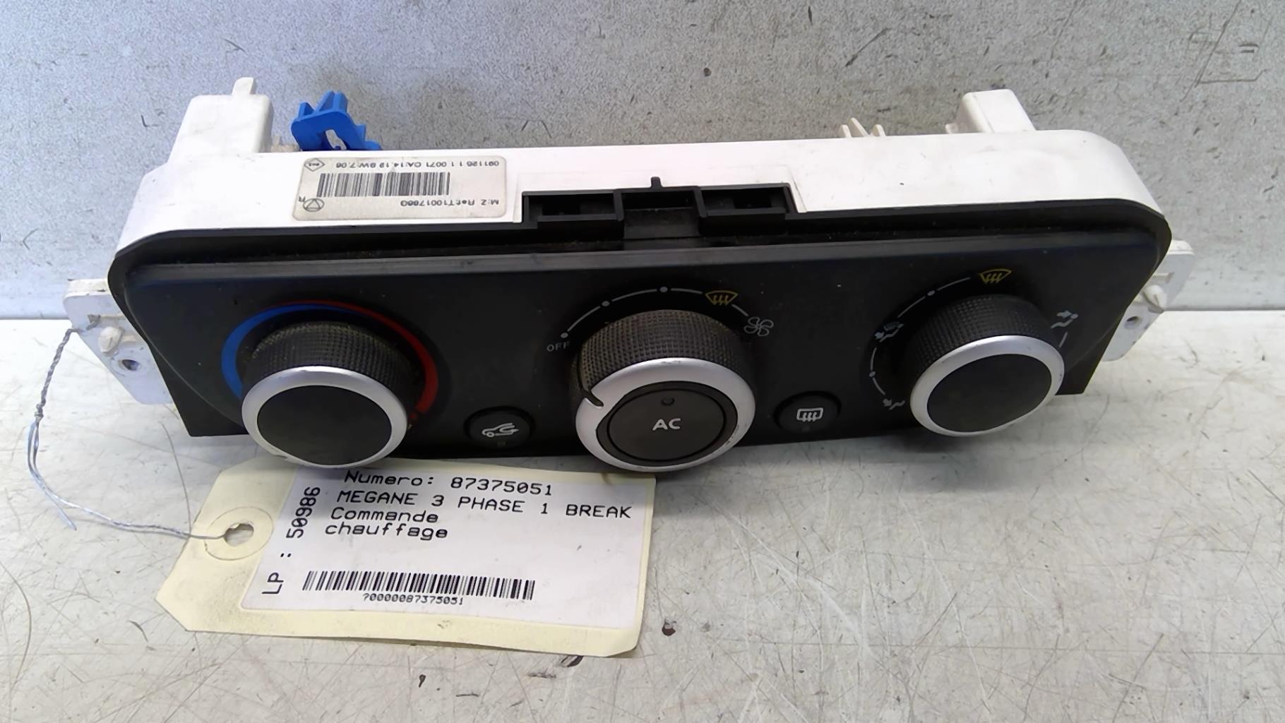 Commande chauffage RENAULT MEGANE 3 PHASE 1 BREAK Diesel - 1