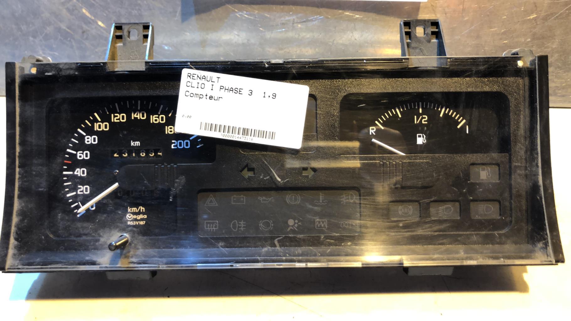 Compteur RENAULT CLIO 1 PHASE 3 Diesel - 1