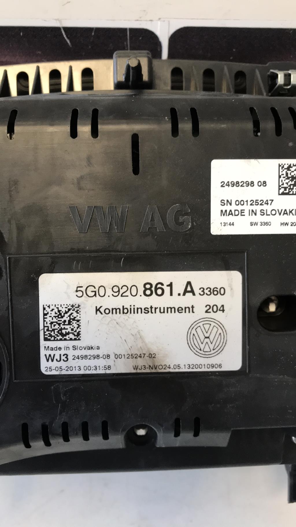 Compteur VOLKSWAGEN GOLF 7 PHASE 1 Diesel - 1