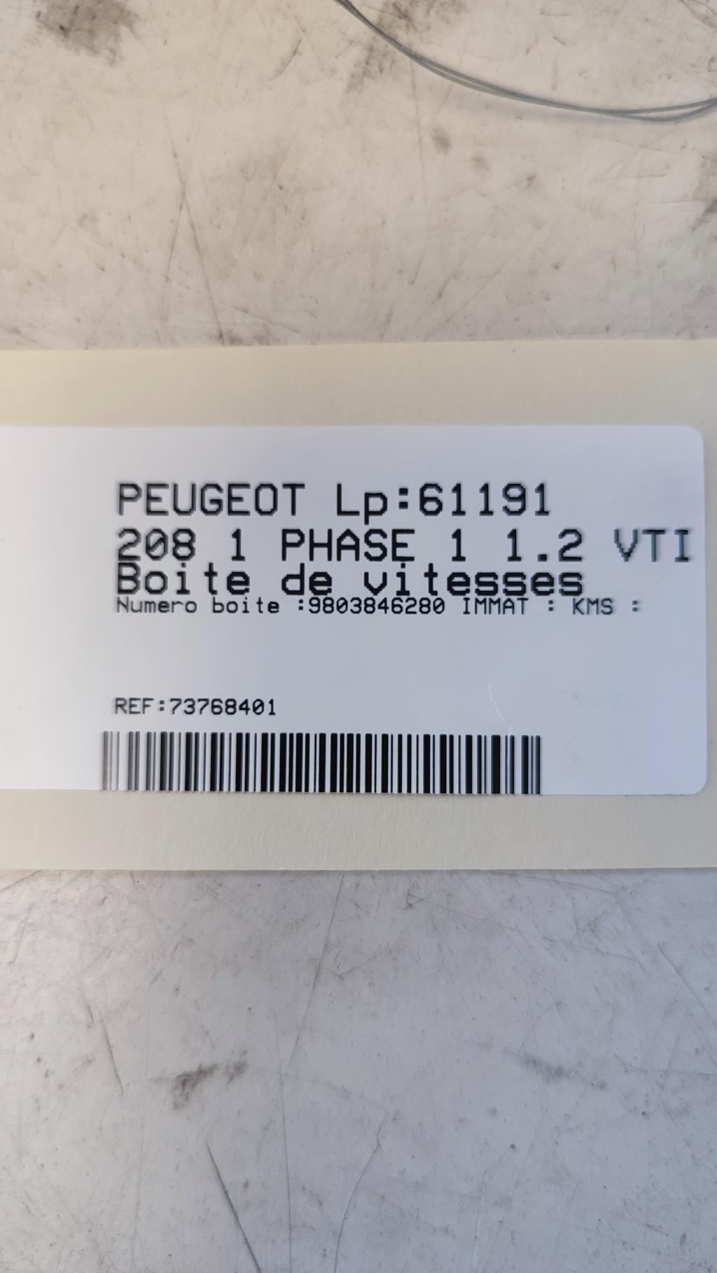 Boite de vitesses PEUGEOT 208 1 PHASE 1 Essence - 1