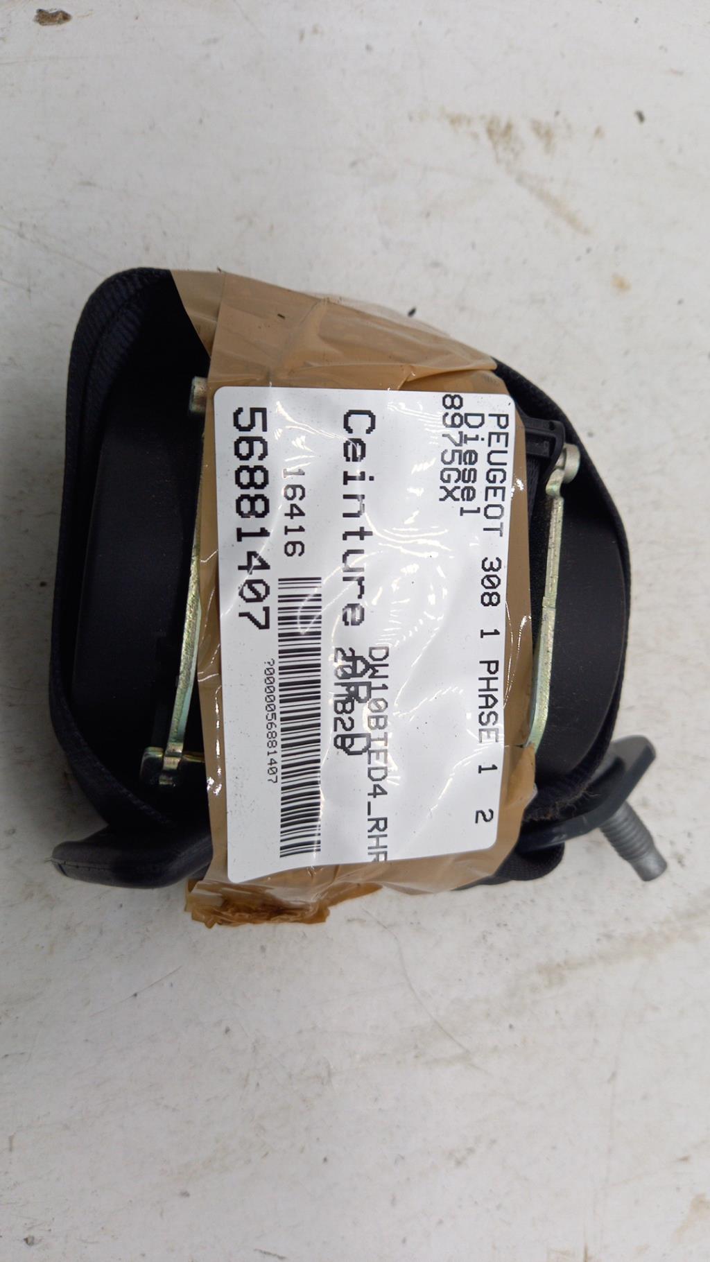 Cintura di sicurezza posteriore destra PEUGEOT 308 1 PHASE 1 Diésel - 1