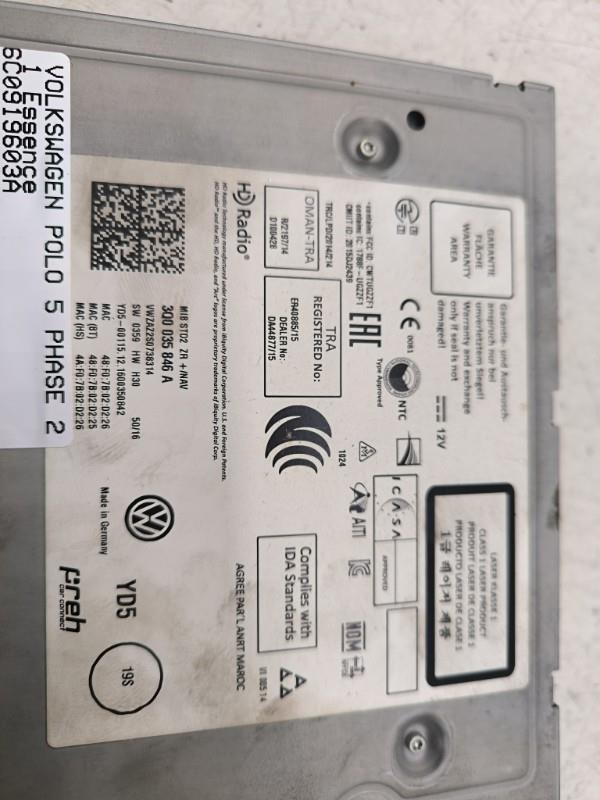 Autoradio originale VOLKSWAGEN POLO 5 PHASE 2 Gasolina - 1