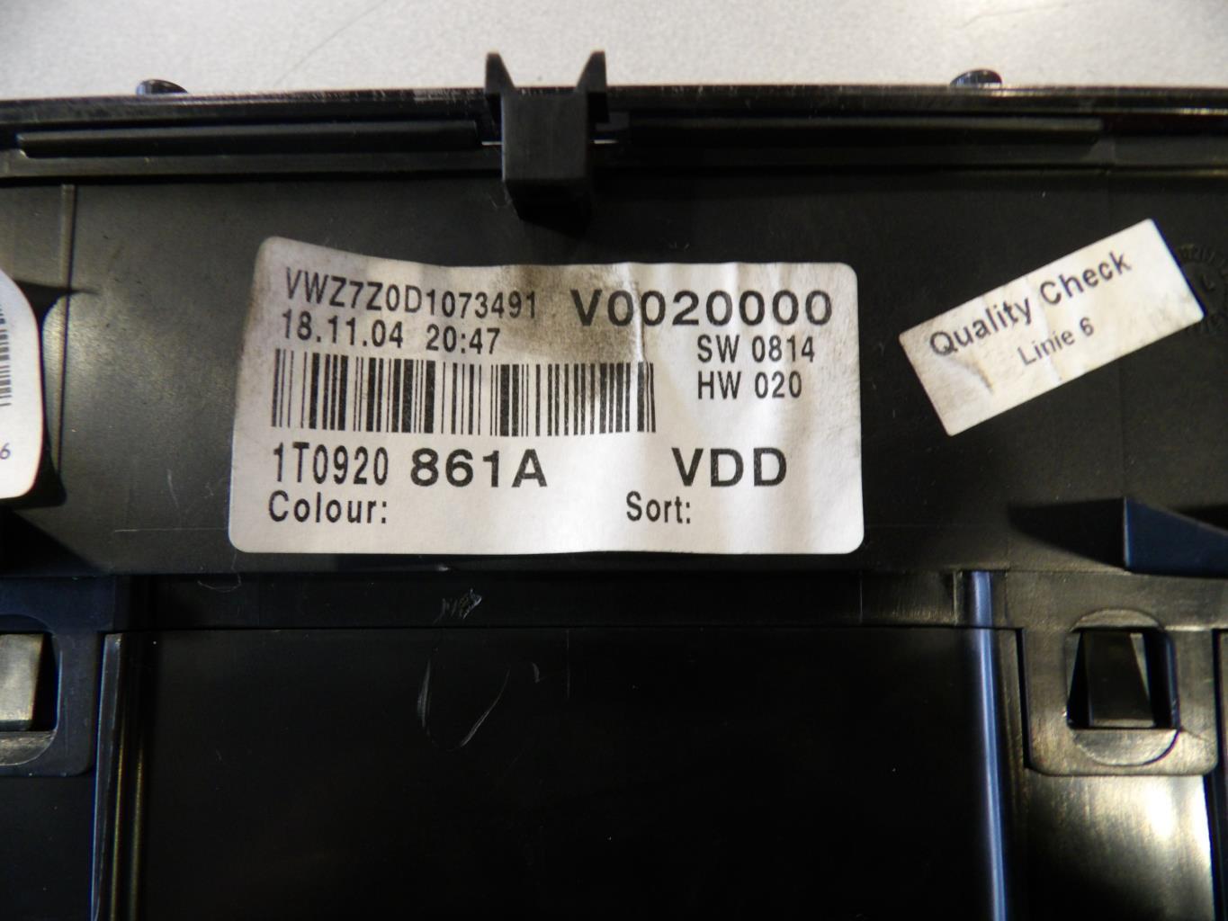 Compteur VOLKSWAGEN TOURAN 1 PHASE 1 Diesel - 1
