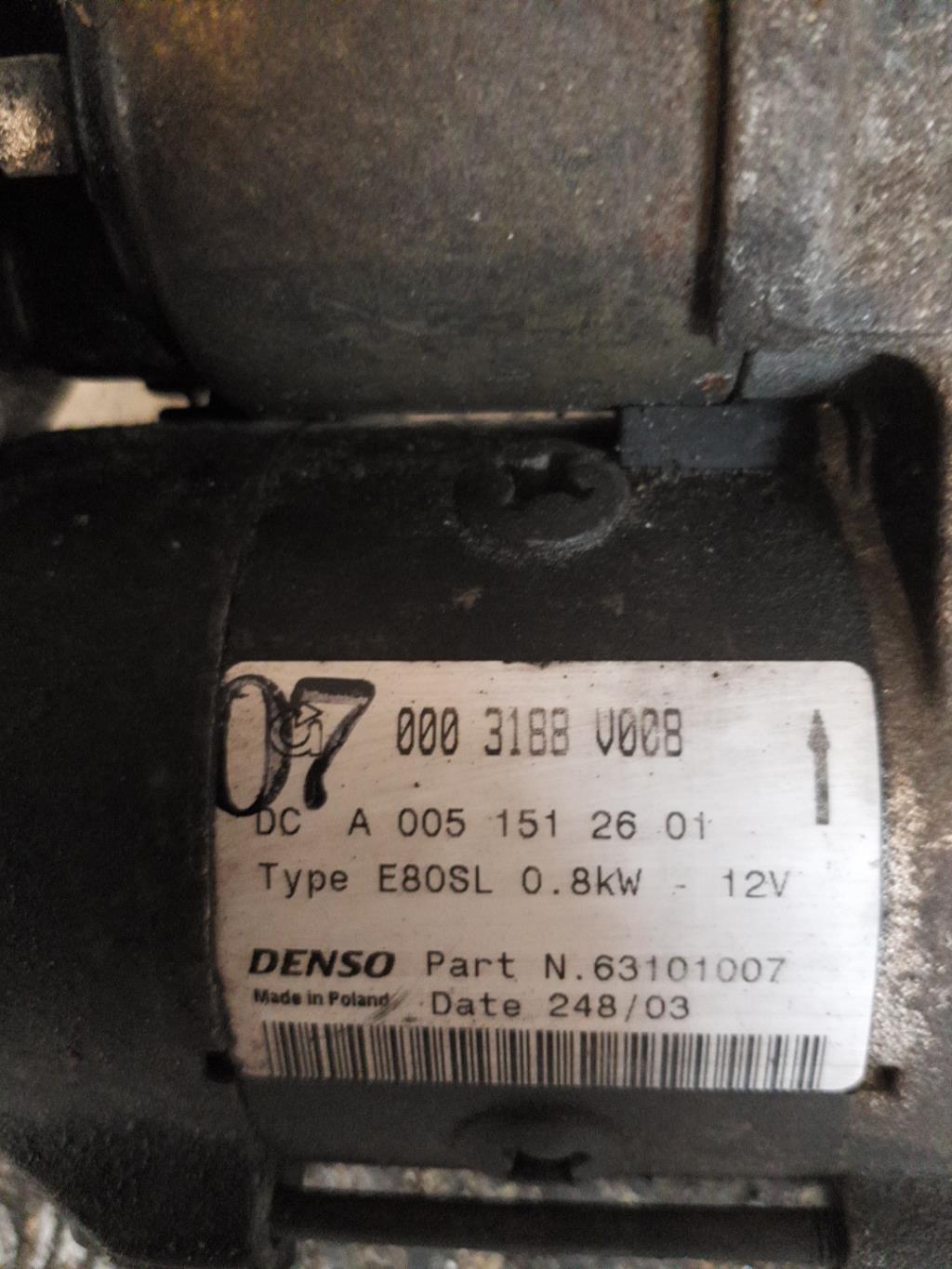 Motorino avviamento SMART FORTWO 1 PHASE 2 COUPE Gasolina - 1