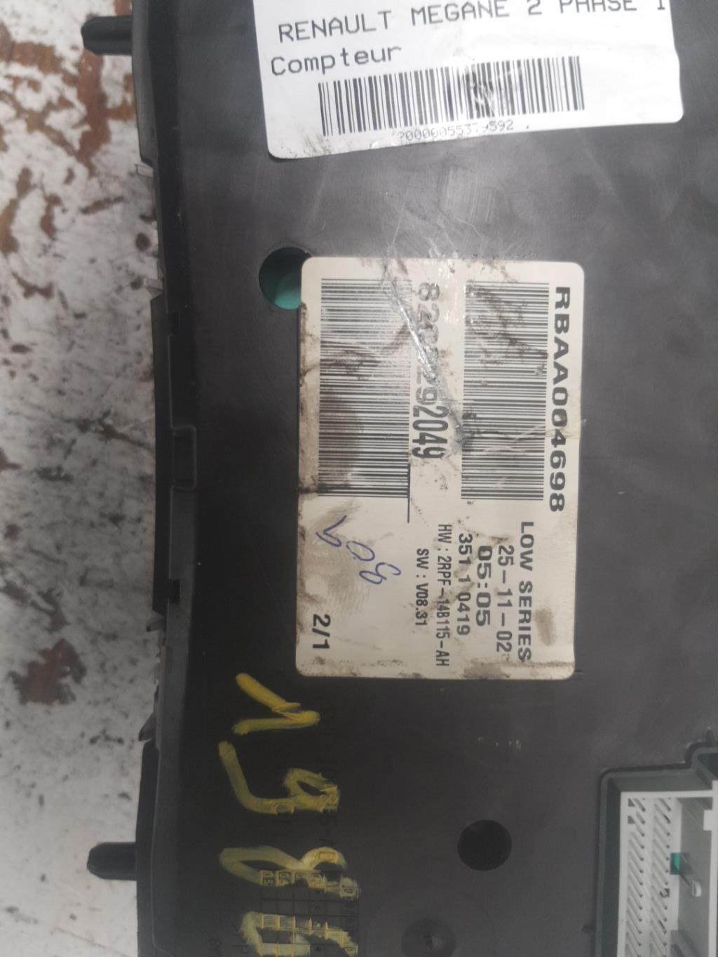 Compteur RENAULT MEGANE 2 PHASE 1 Diesel - 1