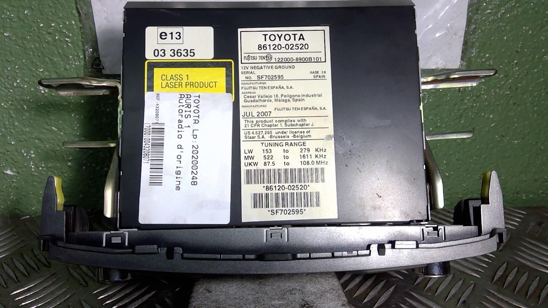 Autoradio originale TOYOTA AURIS 1  - 1