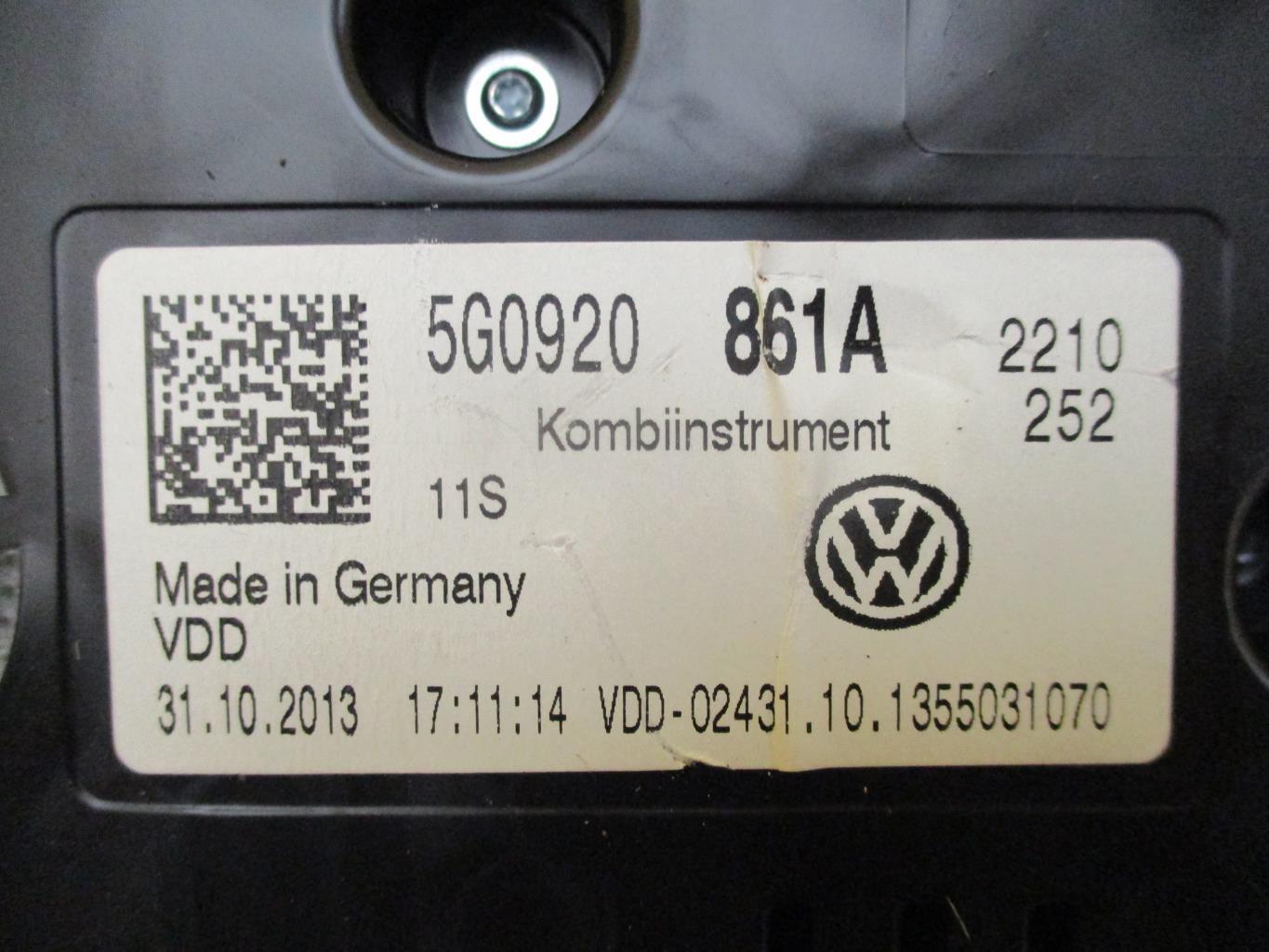 Compteur VOLKSWAGEN GOLF 7 PHASE 1 Diesel - 1