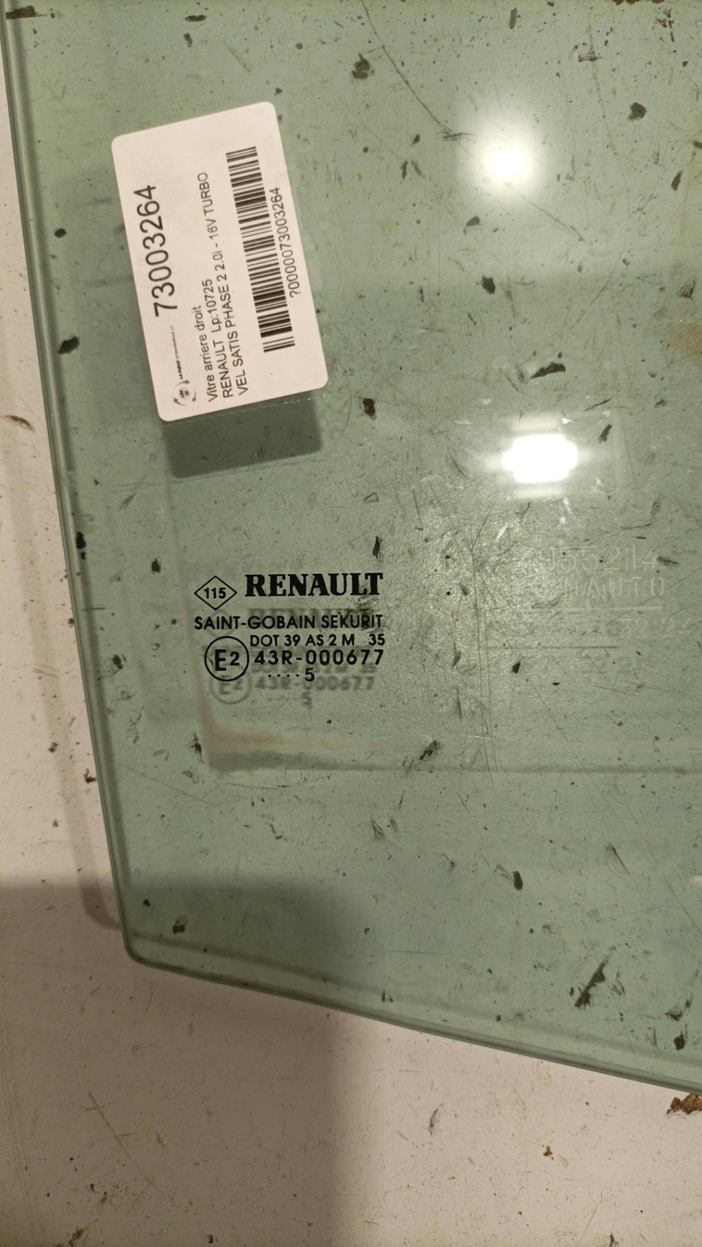 Vitre arriere droit RENAULT VEL SATIS PHASE 2 Essence - 1