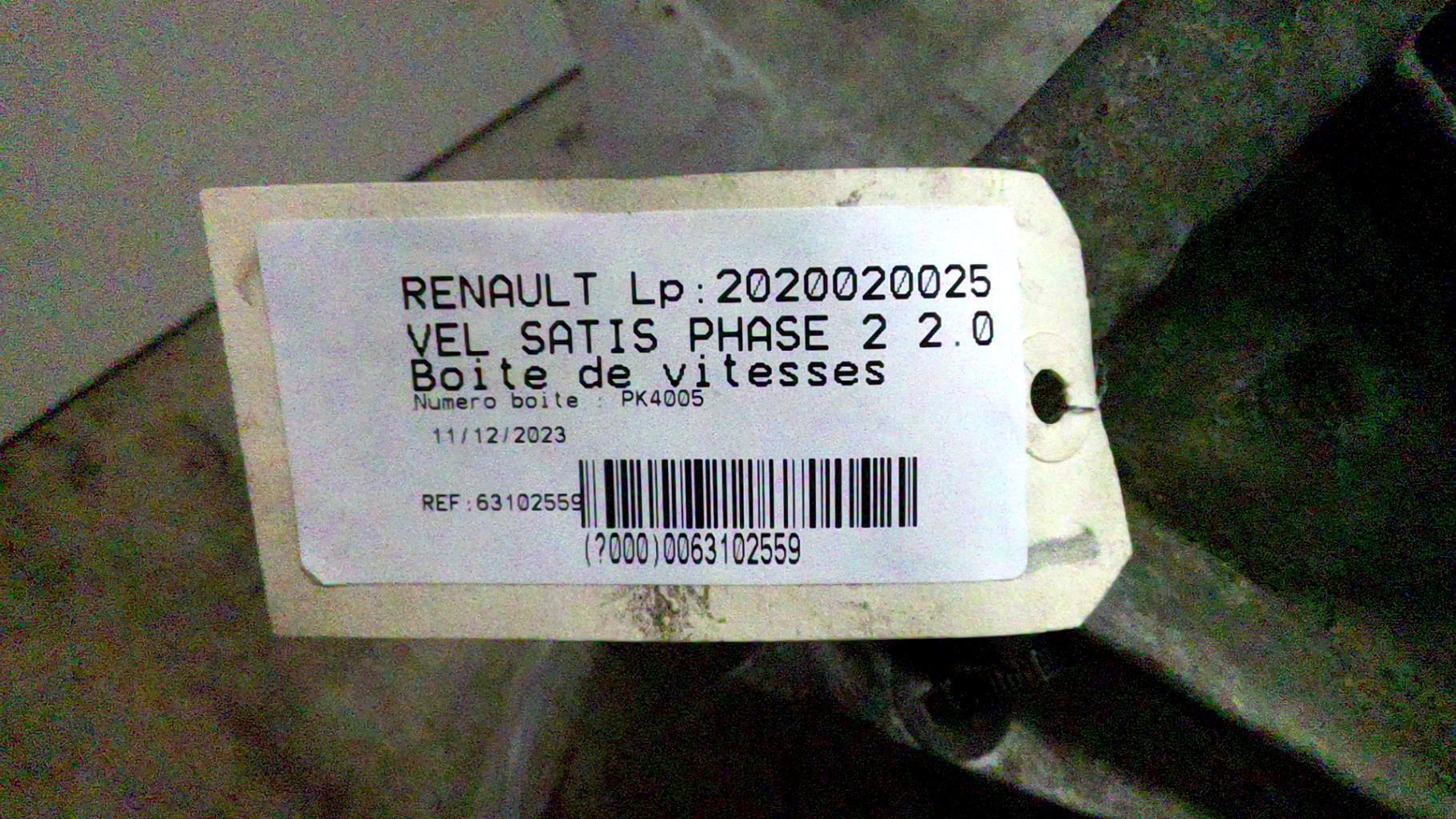 Boite de vitesses RENAULT VEL SATIS PHASE 2 Diesel - 1