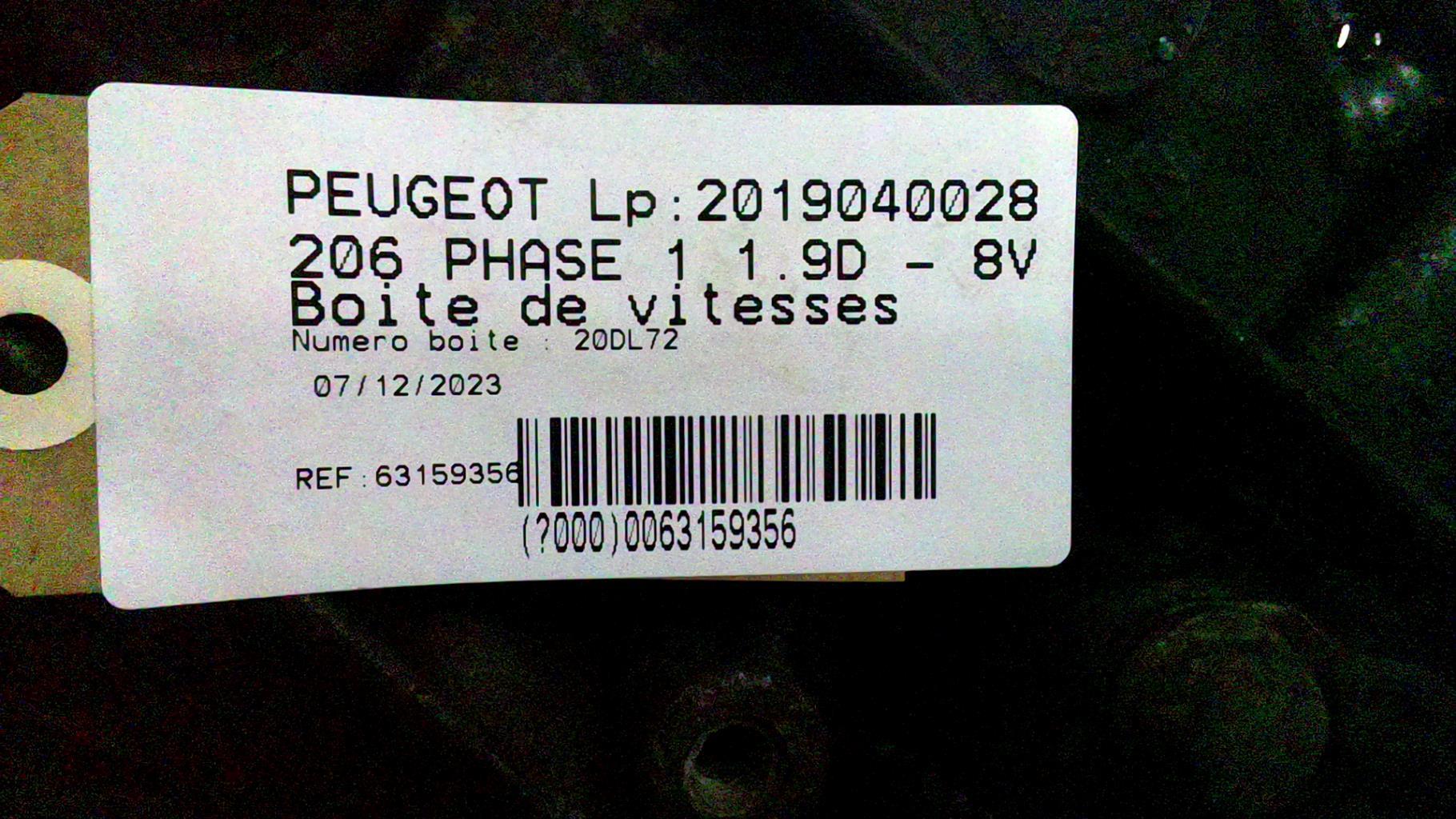 Boite de vitesses PEUGEOT 206 PHASE 1 Diesel - 1