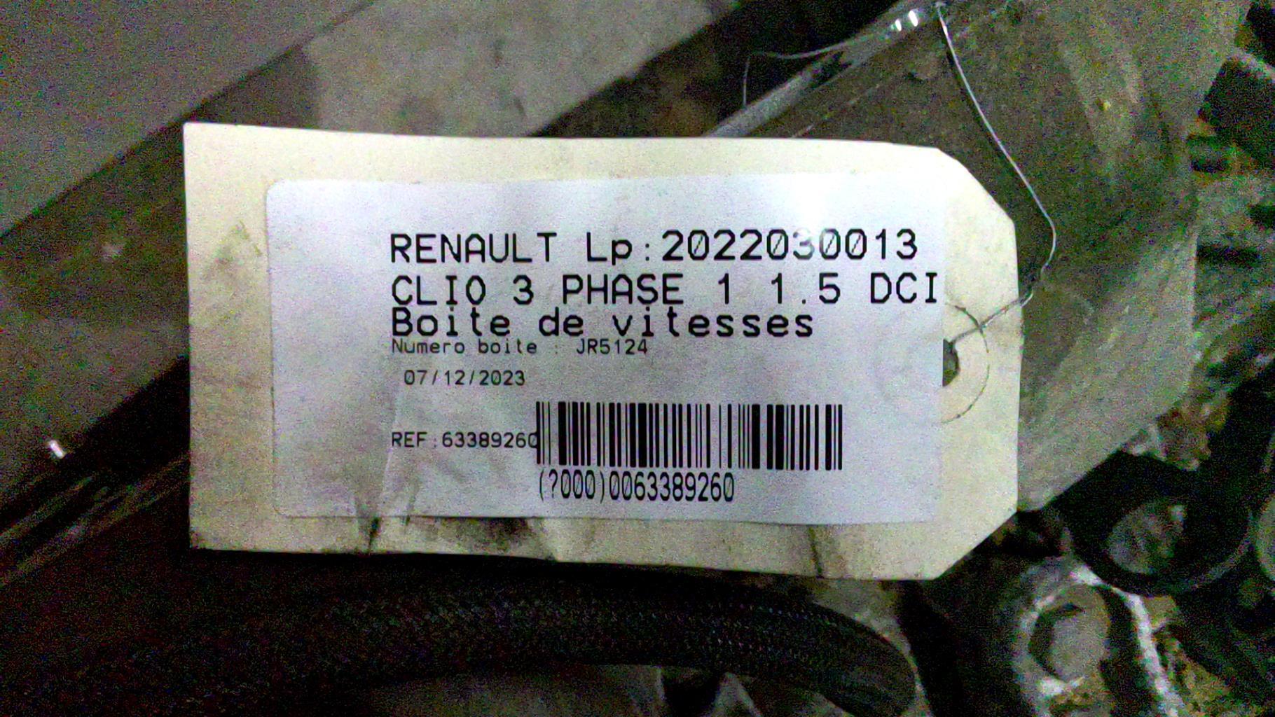 Boite de vitesses RENAULT CLIO 3 PHASE 1 Diesel - 1