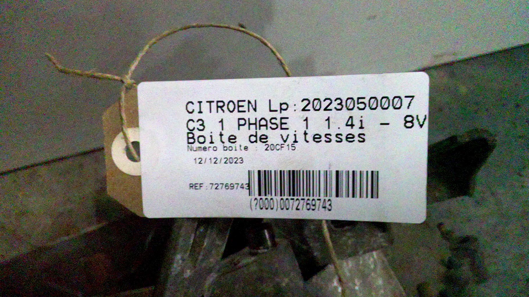 Boite de vitesses CITROEN C3 1 PHASE 1 Essence - 1