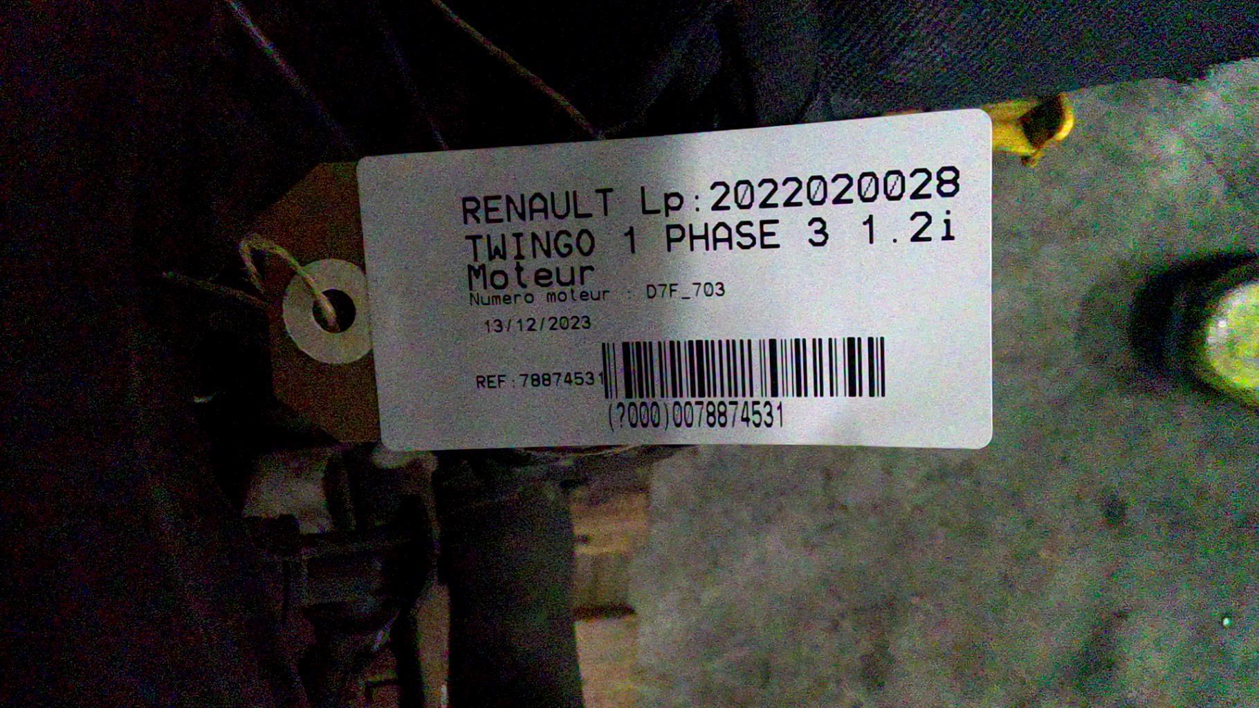 Moteur RENAULT TWINGO 1 PHASE 3 Essence - 1