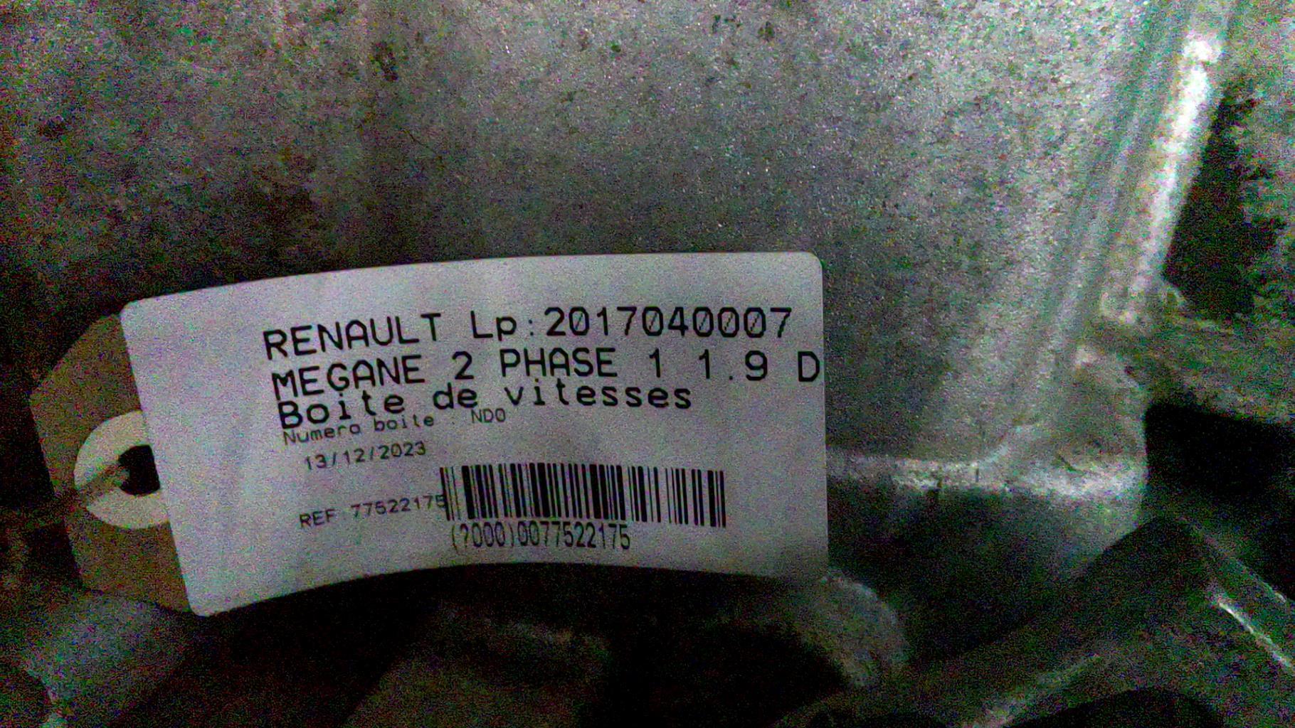 Boite de vitesses RENAULT MEGANE 2 PHASE 1 Diesel - 1