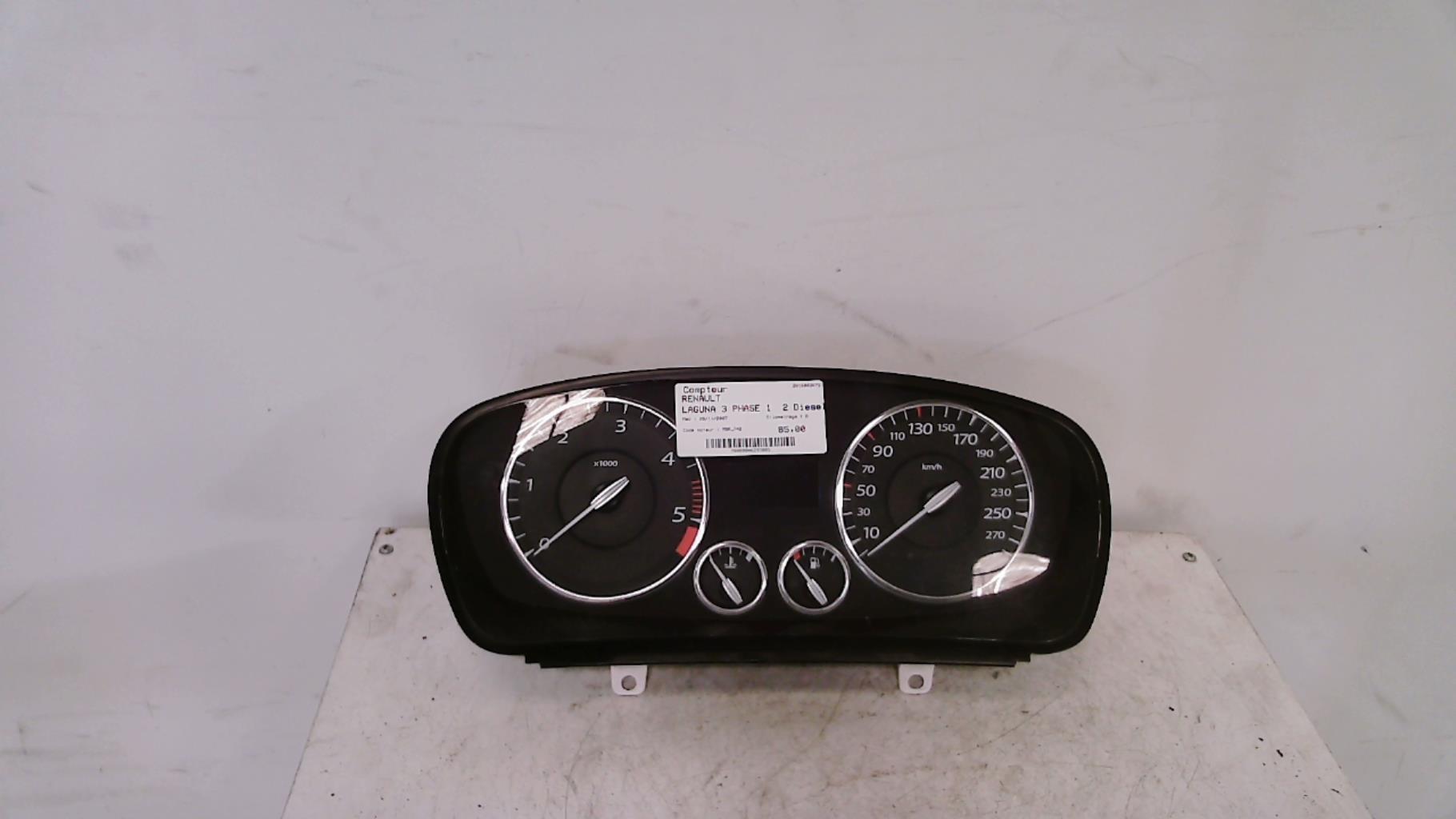 Compteur RENAULT LAGUNA 3 PHASE 1 Diesel - 1