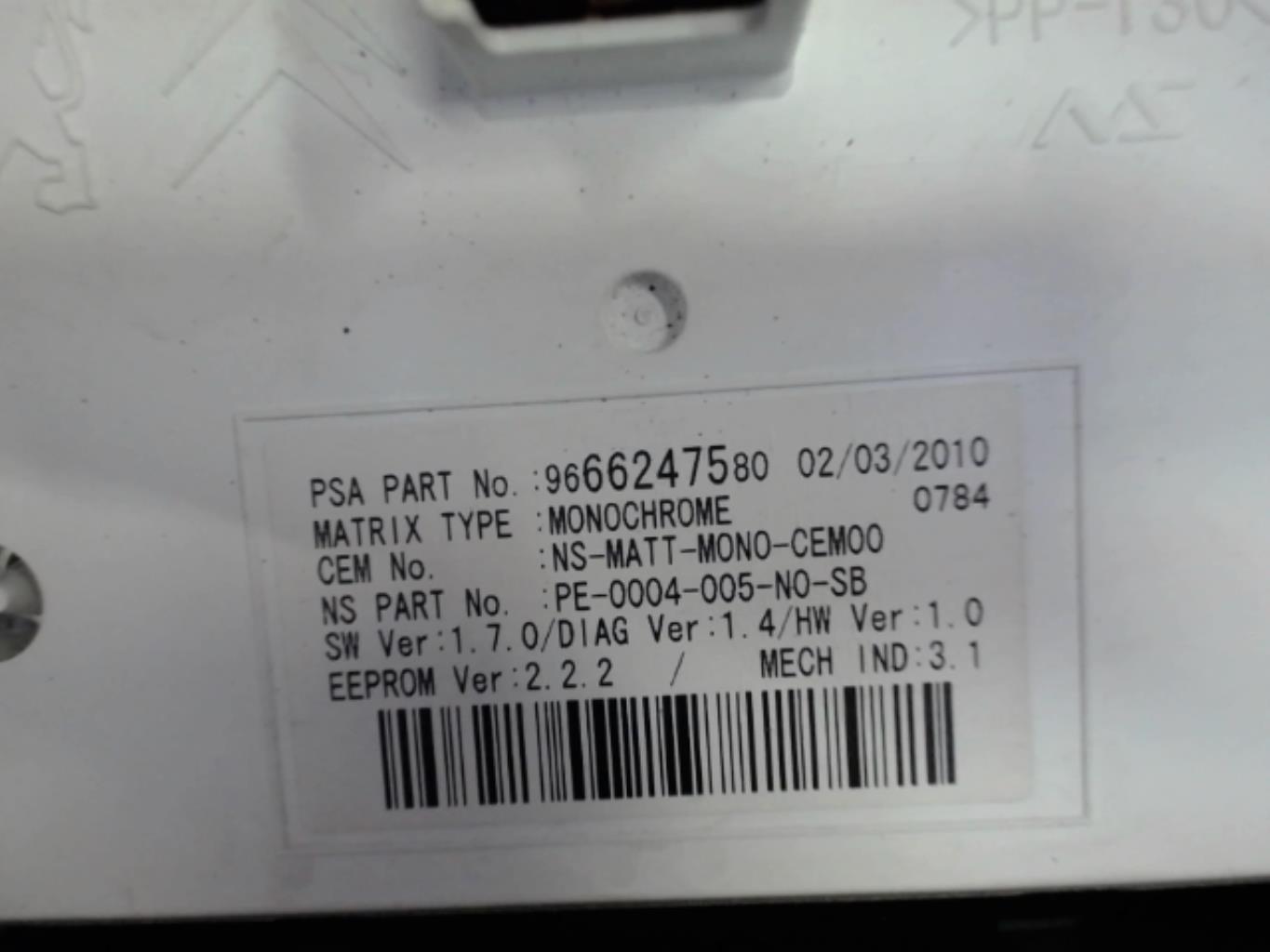 Compteur PEUGEOT 3008 PHASE 1 Diesel - 1