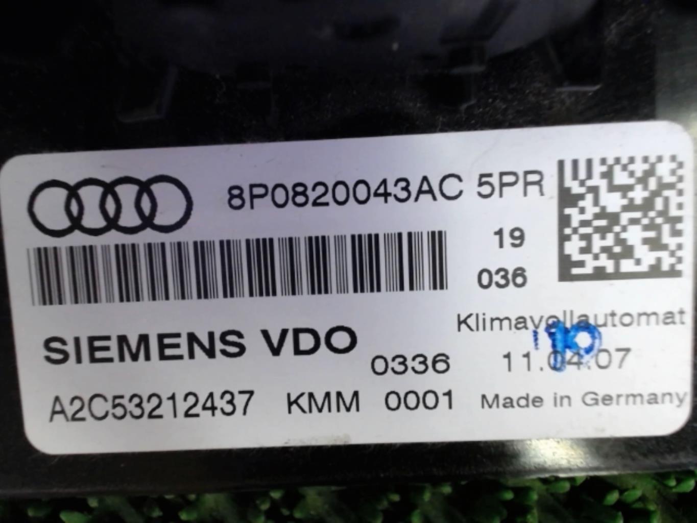 Commande chauffage AUDI A3 2 SPORTBACK PHASE 1 Diesel - 1