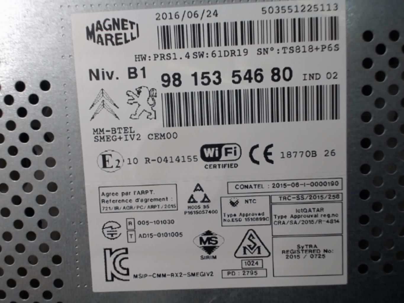 Autoradio d'origine CITROEN C3 2 PHASE 2 Essence - 1