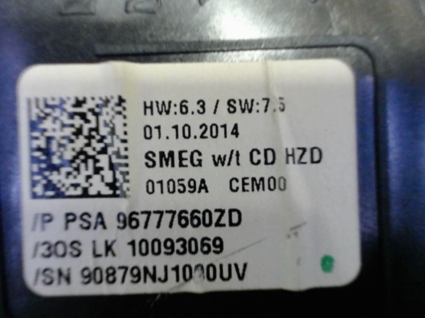 Commande autoradio PEUGEOT 308 2 PHASE 1 Diesel - 1
