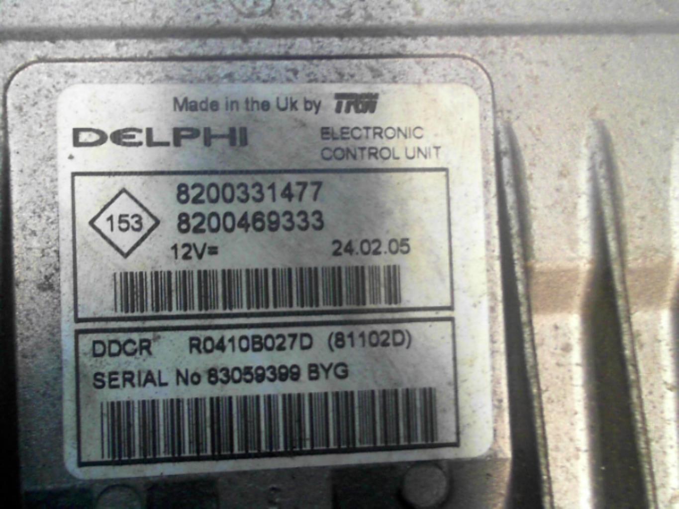 Calculateur RENAULT CLIO 2 PHASE 2 Diesel - 1