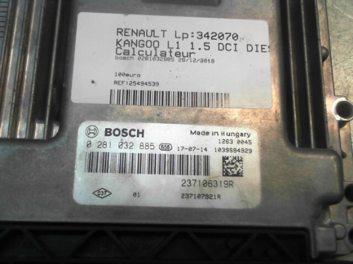 Calculateur RENAULT KANGOO 2 PHASE 2 Diesel - 1