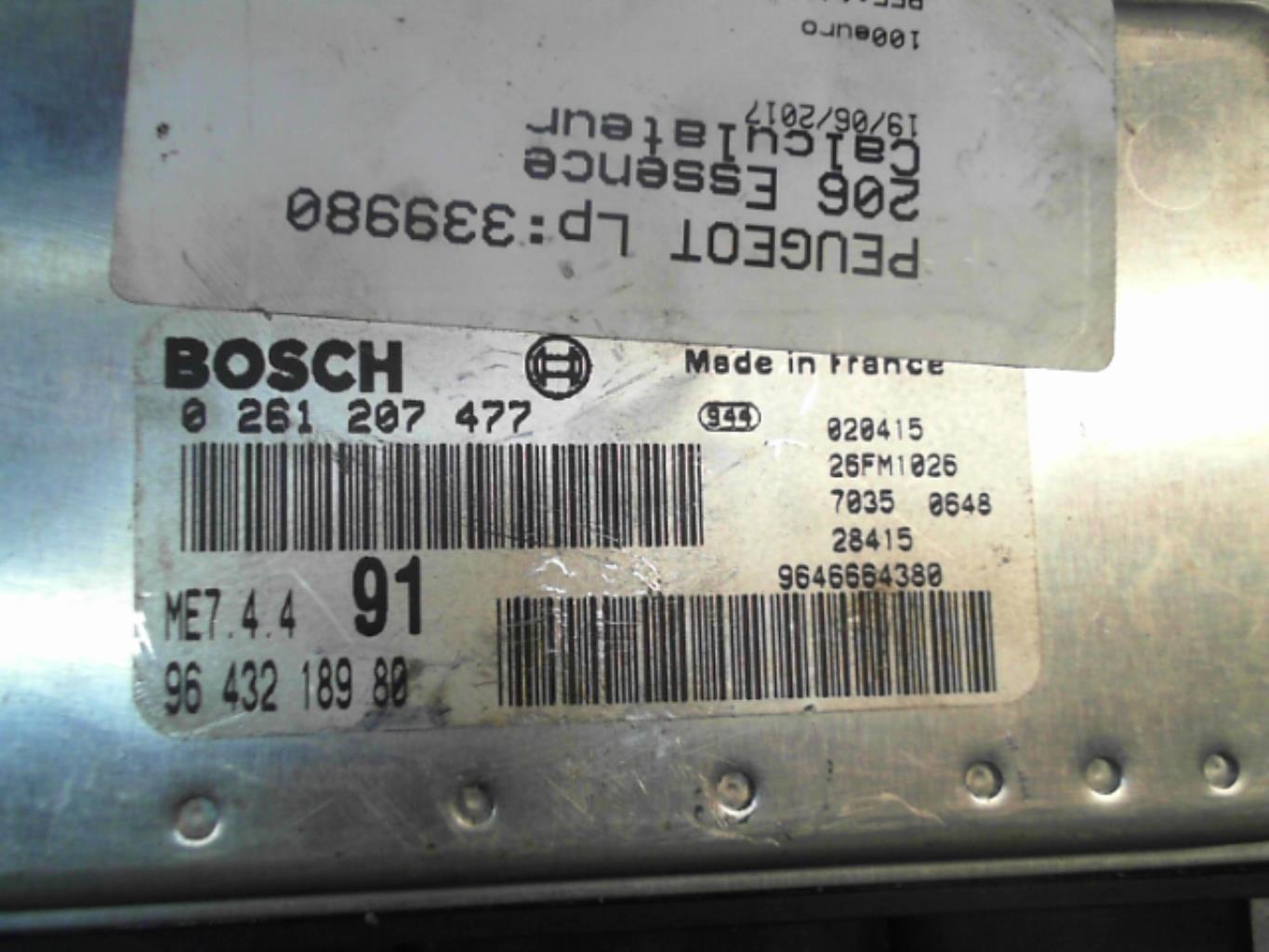 Calculateur PEUGEOT 206 PHASE 1 Essence - 1