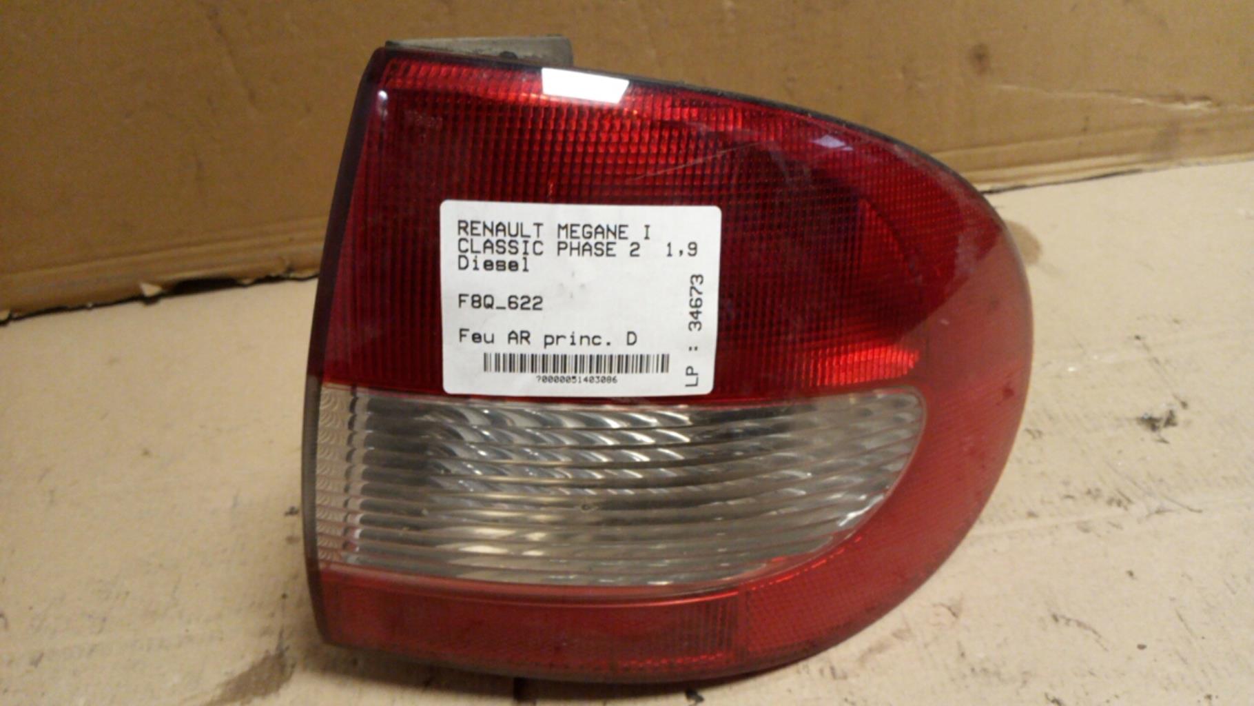 Fanale posteriore principale destro (luci) RENAULT MEGANE 1 PHASE 2 Diésel - 1