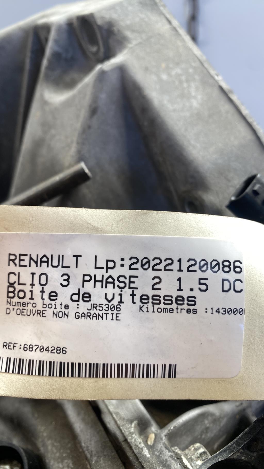 Boite de vitesses RENAULT CLIO 3 PHASE 2 Diesel - 1