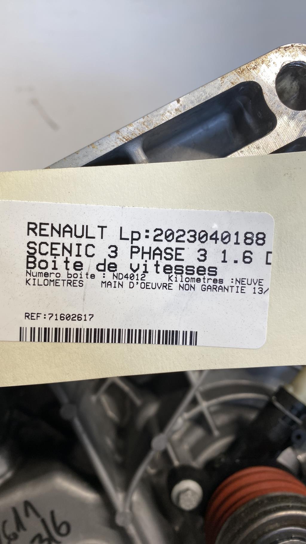 Boite de vitesses RENAULT SCENIC 3 PHASE 3 Diesel - 1