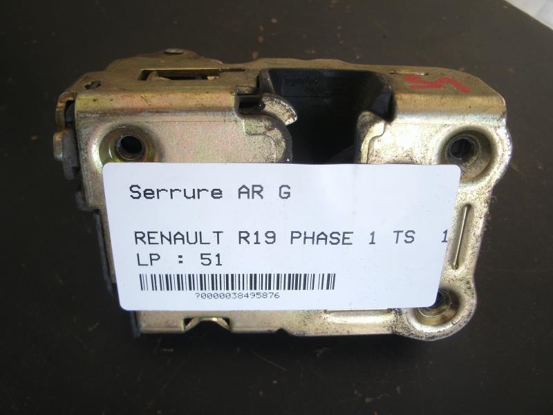 Serrure arriere gauche RENAULT R19 PHASE 1 Essence - 1