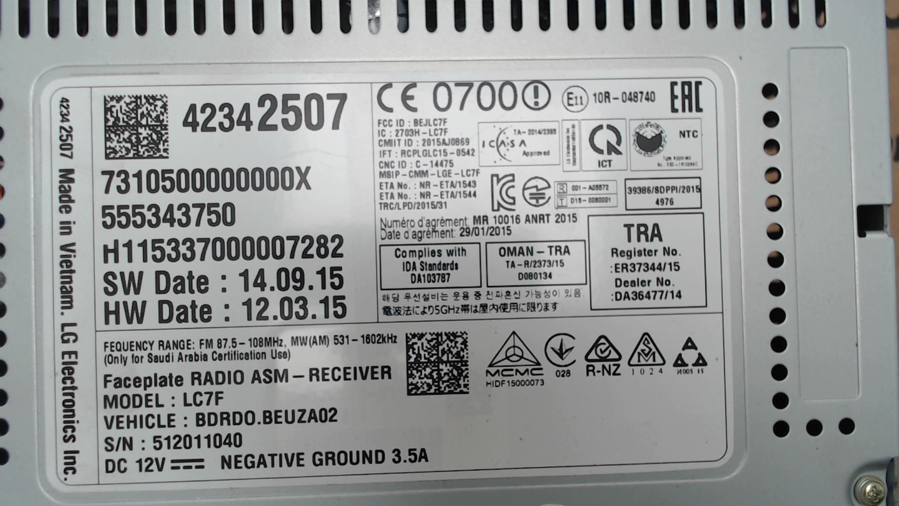 Autorradio original OPEL CORSA E Gasolina - 1