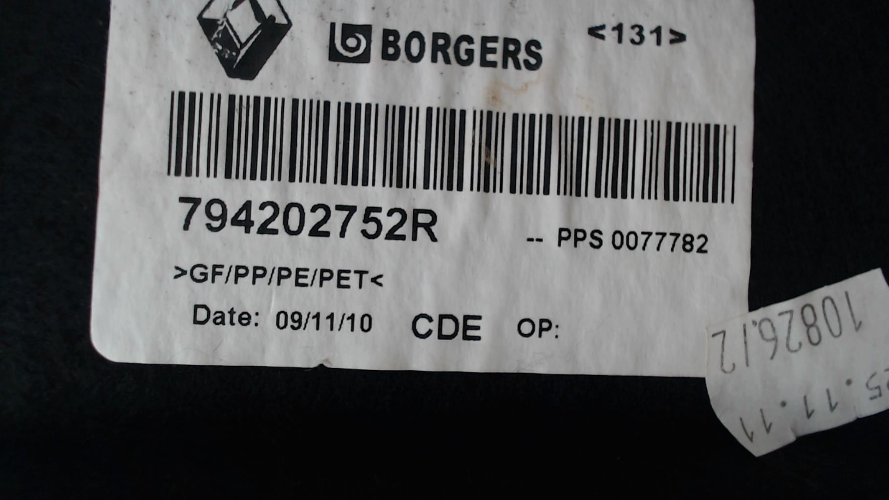 Plage arriere RENAULT SCENIC 3 PHASE 1  - 1
