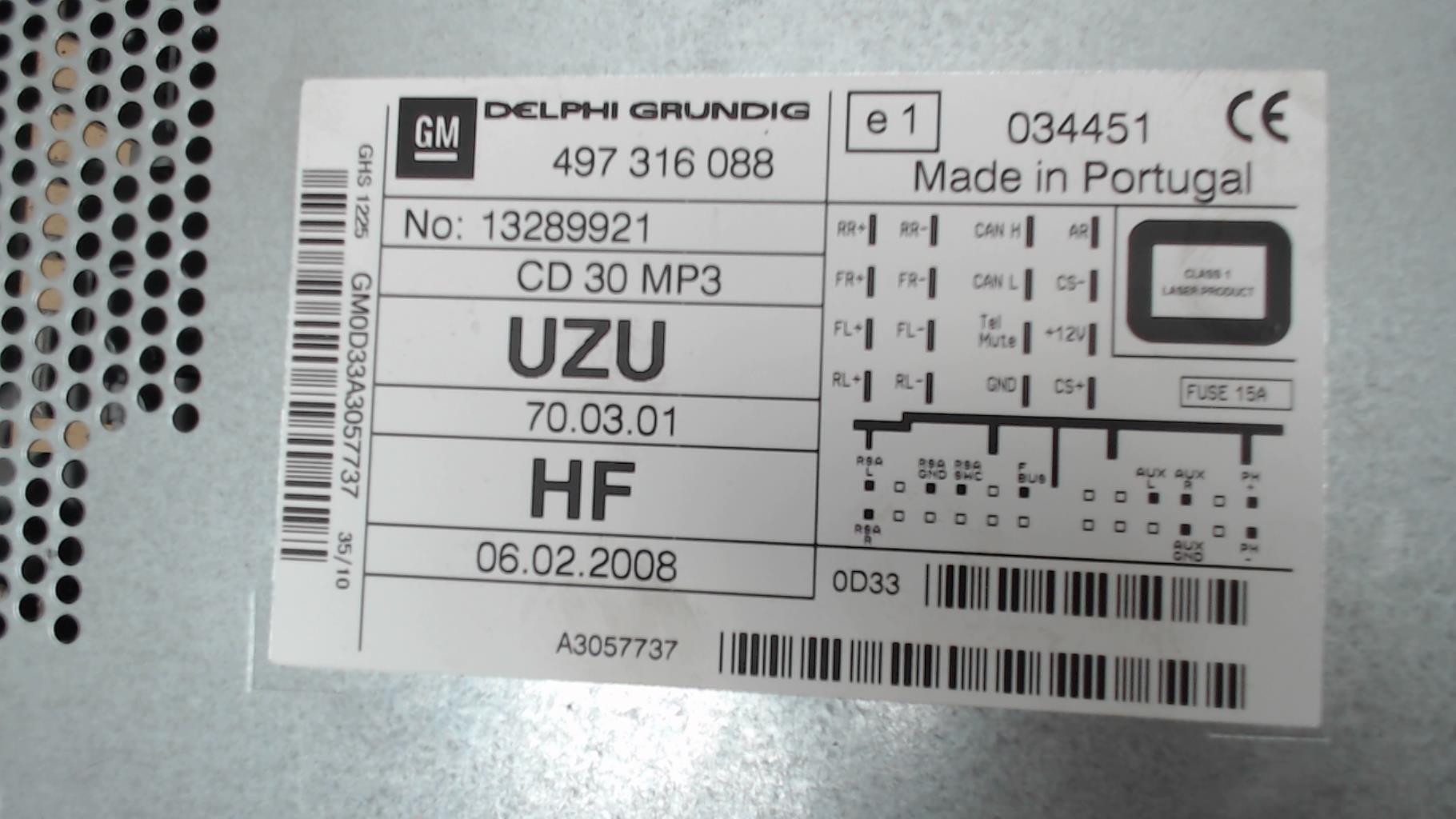 Autoradio originale OPEL CORSA D PHASE 1 Gasolina - 1