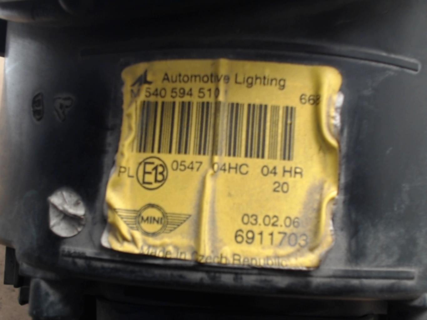Gruppo ottico anteriore principale sinistro (luci)(faro) MINI MINI 1 R50/R53 PHASE 1 Gasolina - 1