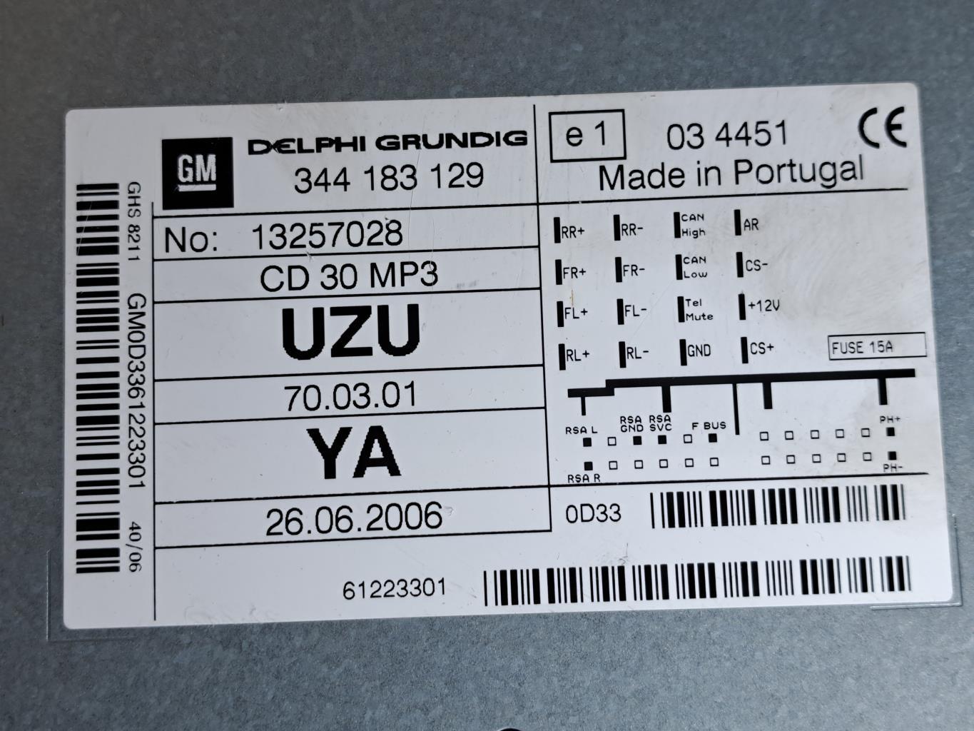 Autoradio d'origine OPEL CORSA D PHASE 1 Essence - 1
