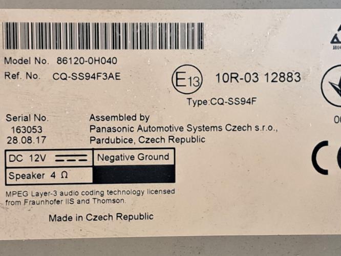Image Autoradio d'origine - TOYOTA AYGO 2