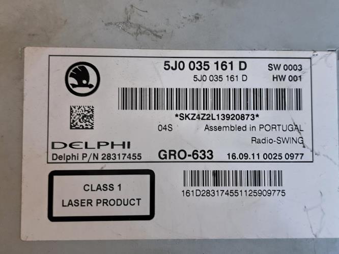 Image Autoradio d'origine - SKODA FABIA 2