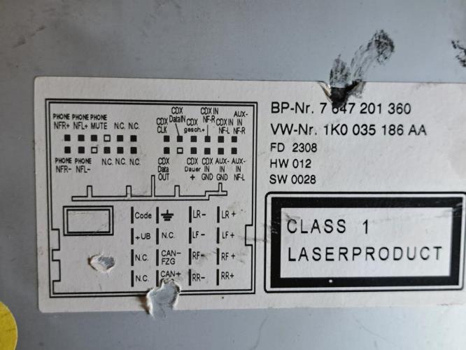 Image Autoradio d'origine - VOLKSWAGEN PASSAT 5