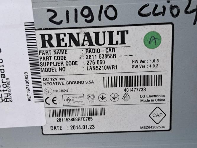 Image Autoradio d'origine - RENAULT CLIO 4