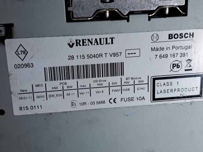 Image Autoradio d'origine - RENAULT GRAND SCENIC 3