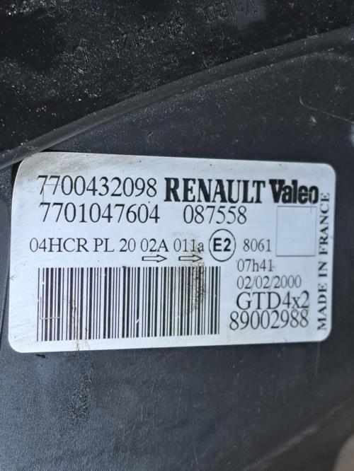 Image Optique avant principal gauche (feux)(phare) - RENAULT SCENIC 1
