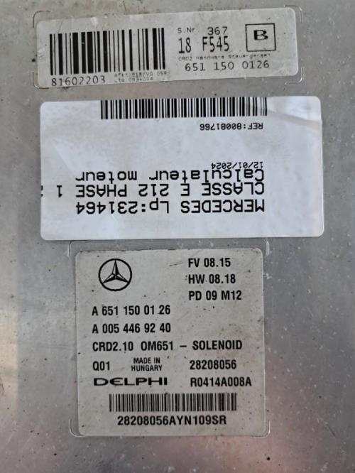 Image Calculateur moteur - MERCEDES CLASSE E 212