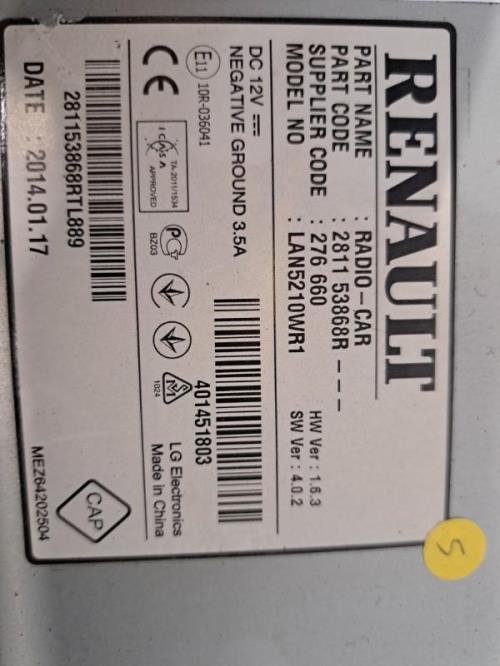 Image Autoradio d'origine - RENAULT CLIO 4