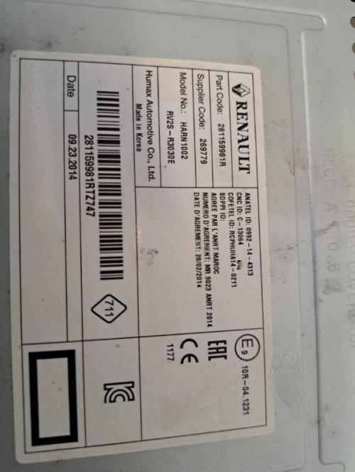 Image Autoradio d'origine - RENAULT CLIO 4