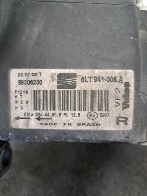 Image Optique avant principal droit (feux)(phare) - SEAT IBIZA 3